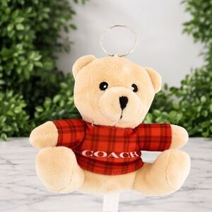 Coach Plush Beige Teddy Bear Limited Edition NWOT with dusty